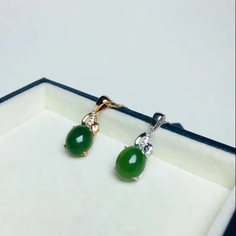 925 Серебряная яшма зеленый нефритовый полый цветочный дизайн кулон на удачу +