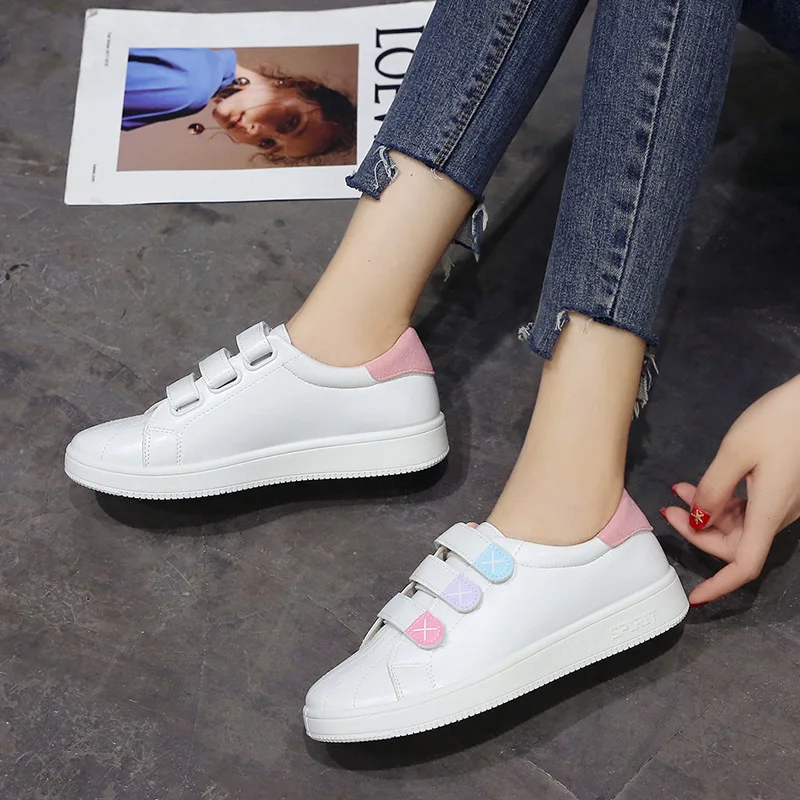 Fashion The New Spring/Autumn Casual Women Shoes Solid Hook & Loop Round Toe Sports Shoes Breathable High Quality Cotton Fabric