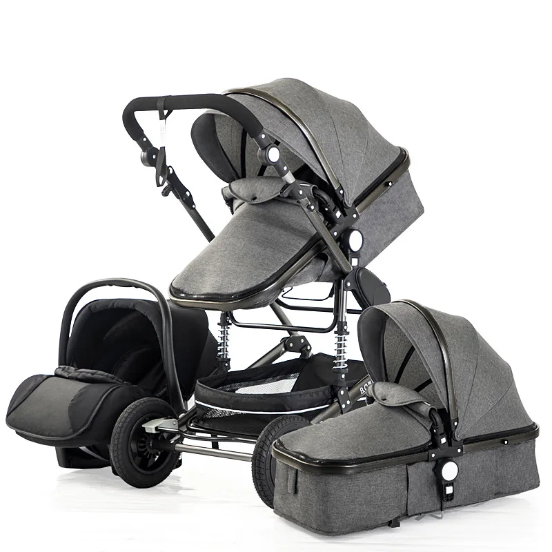 2022 new baby stroller trolley high landscape 3 in 1 baby stroller double faced children Luxury Portable Baby Pushchair folded