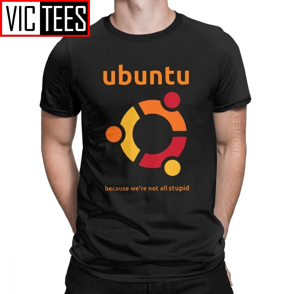 

Men's T-Shirt Ubuntu Linux Satire Geek Humor Novelty Cotton Tshirt Crewneck Clothes Adult Oversized
