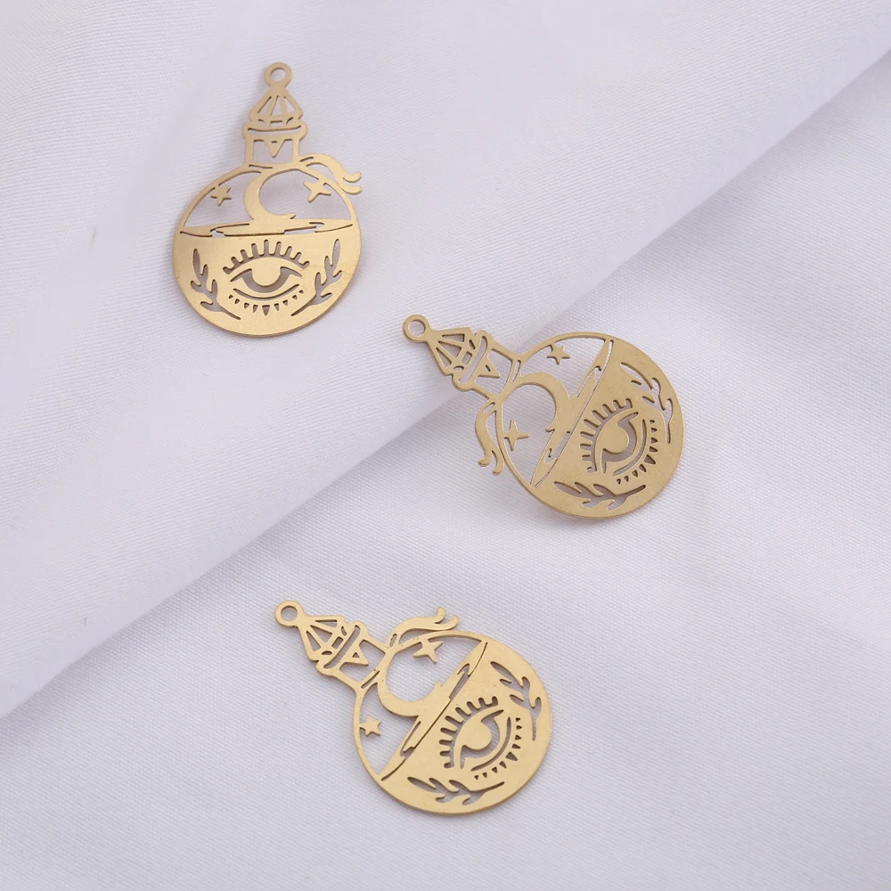 6 шт. необработанные латунные турецкие подвески для глаз лазерная вырезка