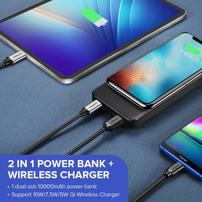 Ugreen power Bank 10000 мАч портативное быстрое зарядное устройство Быстрая зарядка 4 0 3