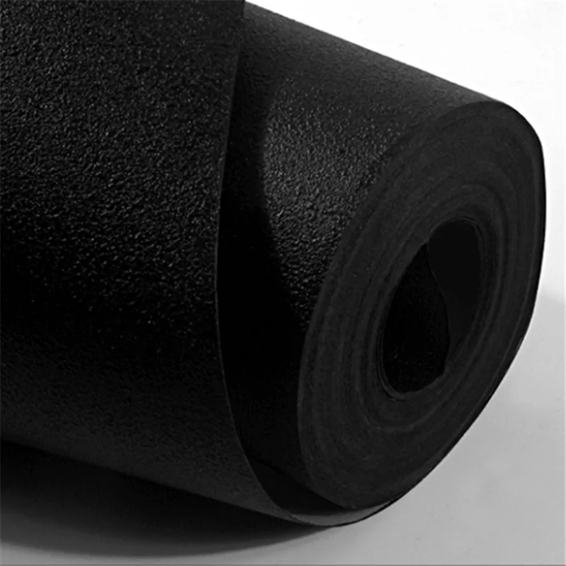 beibehang new Black silk brushed wallpaper Pure black waterproof living room PVC matte bedroom clothing store vintage | Обустройство