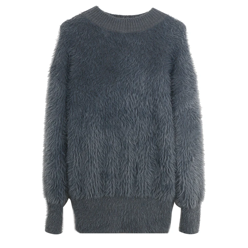 

Mink hair loose more languid is lazy raccoon sets qiu dong han edition knitting wear outside render mohair sweaters