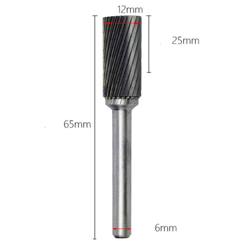 

4Pcs Carbide Burrs 12mm 1/4Inch Shank Single Cut Tungsten Carbide Rotary File Cutting Burs Rotary Drill Die Grinder Bits