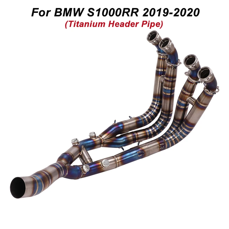 

Titanium System Blue for BMW S1000RR 2019-2020 Motorcycle Front Header Link Pipe Slip on Stock Exhaust Muffler