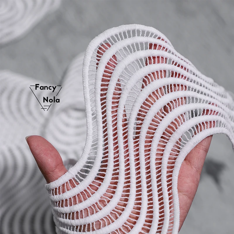 Творческий большая волна выдолбленные текстура обрезки дизайнер одежды кружева