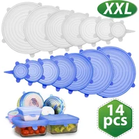 xxl 714pcs silicone caps food cover reusable adjustable stretch bowl lids kitchen wrap seal fresh keeping cookware accessories