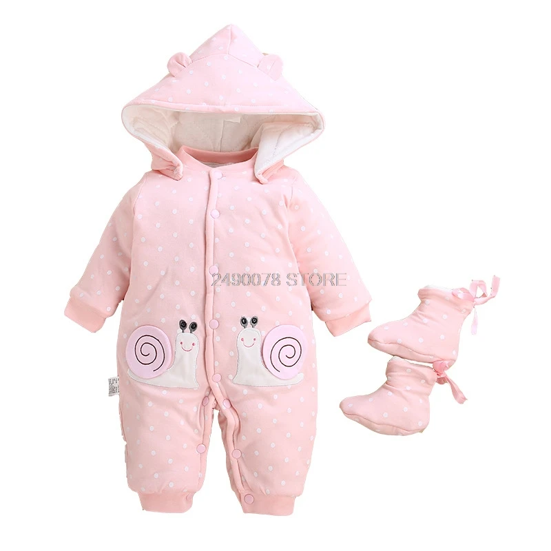 2019 зимняя одежда для новорожденных хлопковый комбинезон с капюшоном маленьких