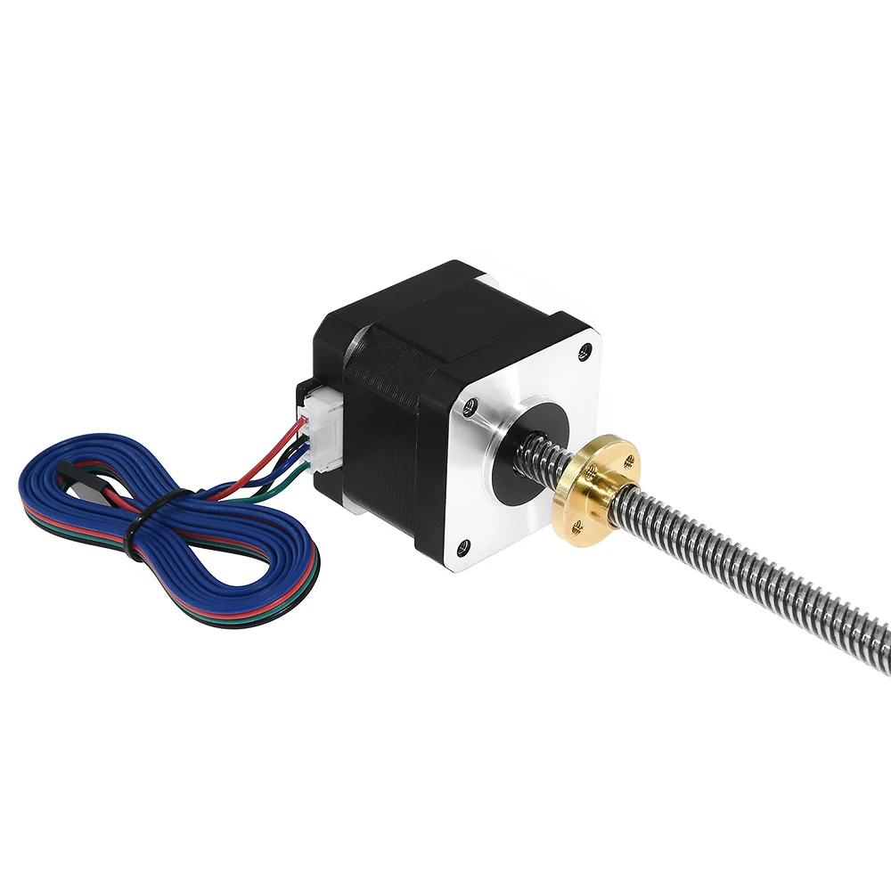 usongshine nema17 stepper motor 17hs4401 with t8 screw lead 8mm 300mm400mm 42 motor 42bygh motor with screw 3d printer parts free global shipping