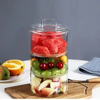 heat resistant glass bowl stackabe round fruit salad bowls clear kitchen food storage container
