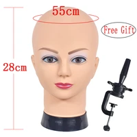 with clamp bald mannequin head female mannequin head for hat display wig making cosmetology manikin head for makeup practice