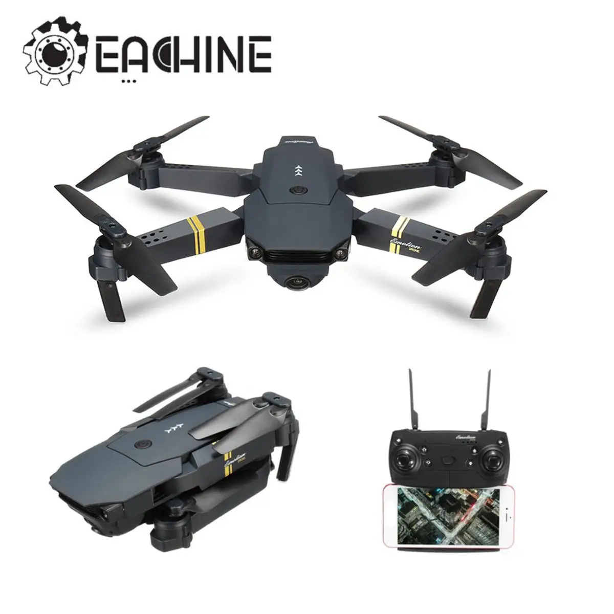 

Дрон E58, складной, широкоугольная камера Eachine P/720P HD, WIFI, FPV, функция удержания высоты, Радиоуправляемый, RTF, с сумкой
