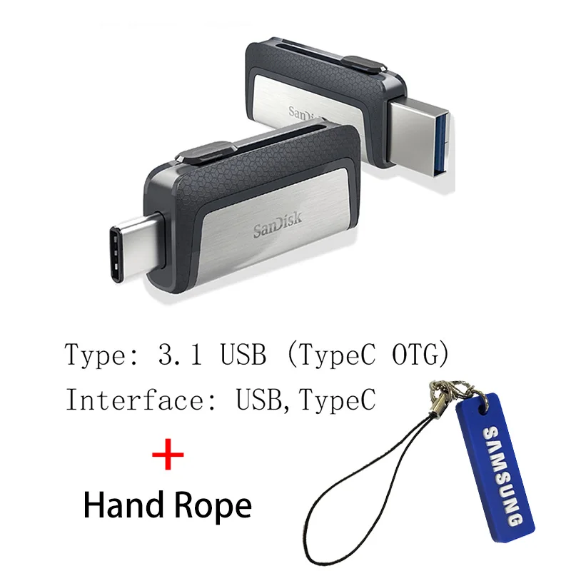 USB флеш-накопитель sandisk type C OTG 64, 128 ГБ, флешка 128 ГБ, 64 ГБ, 32 ГБ, 256 ГБ, флеш-накопитель 3,1, USB флешка, диск на ключ, память для телефона - Цвет: SDDDC2 AA