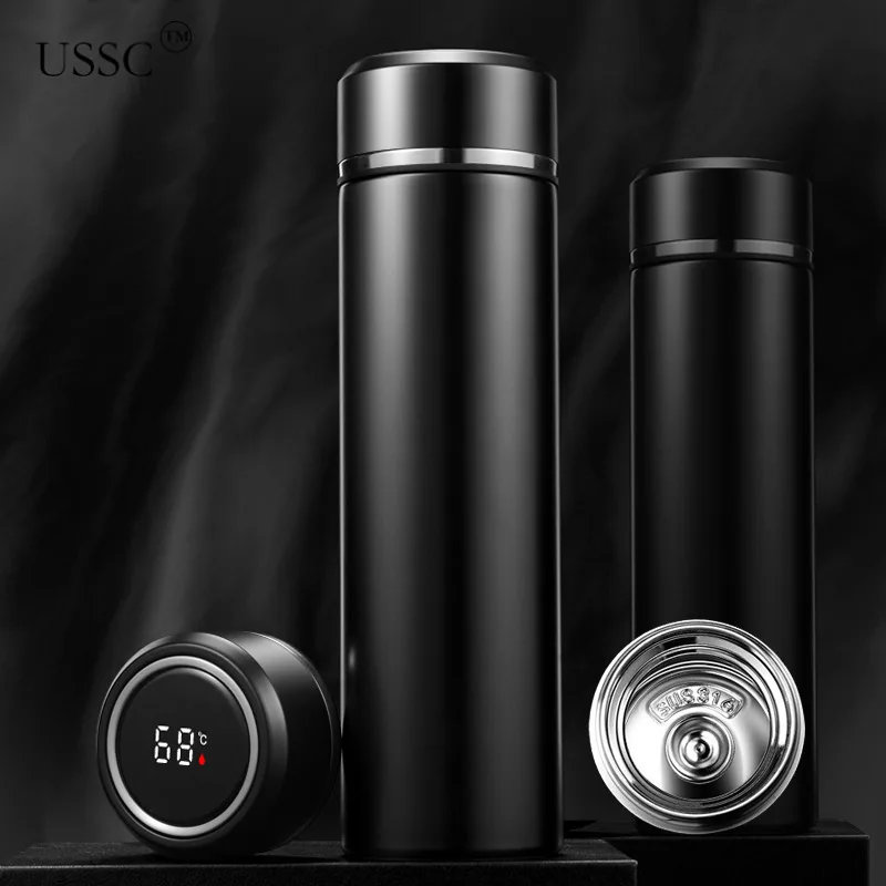 

USSC New 316 Intelligent Stainless Steel Thermos Cup Business Straight Body Water Cup Vacuum Cup Office Cup Sports HZ098