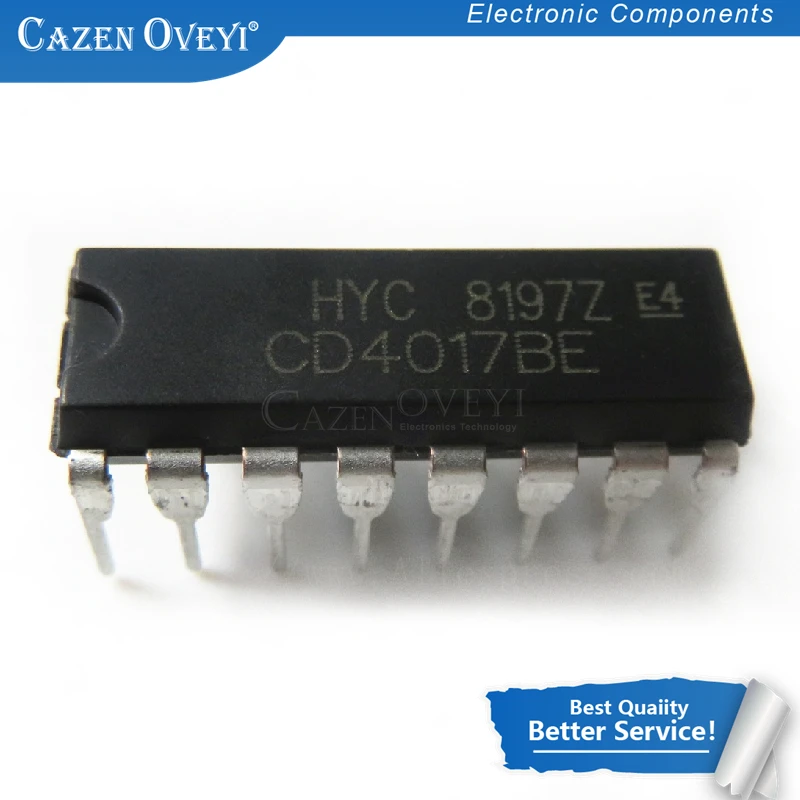 10 шт./лот CD4017BE DIP16 CD4017 DIP CD4017B DIP-16 в наличии | Электронные компоненты и