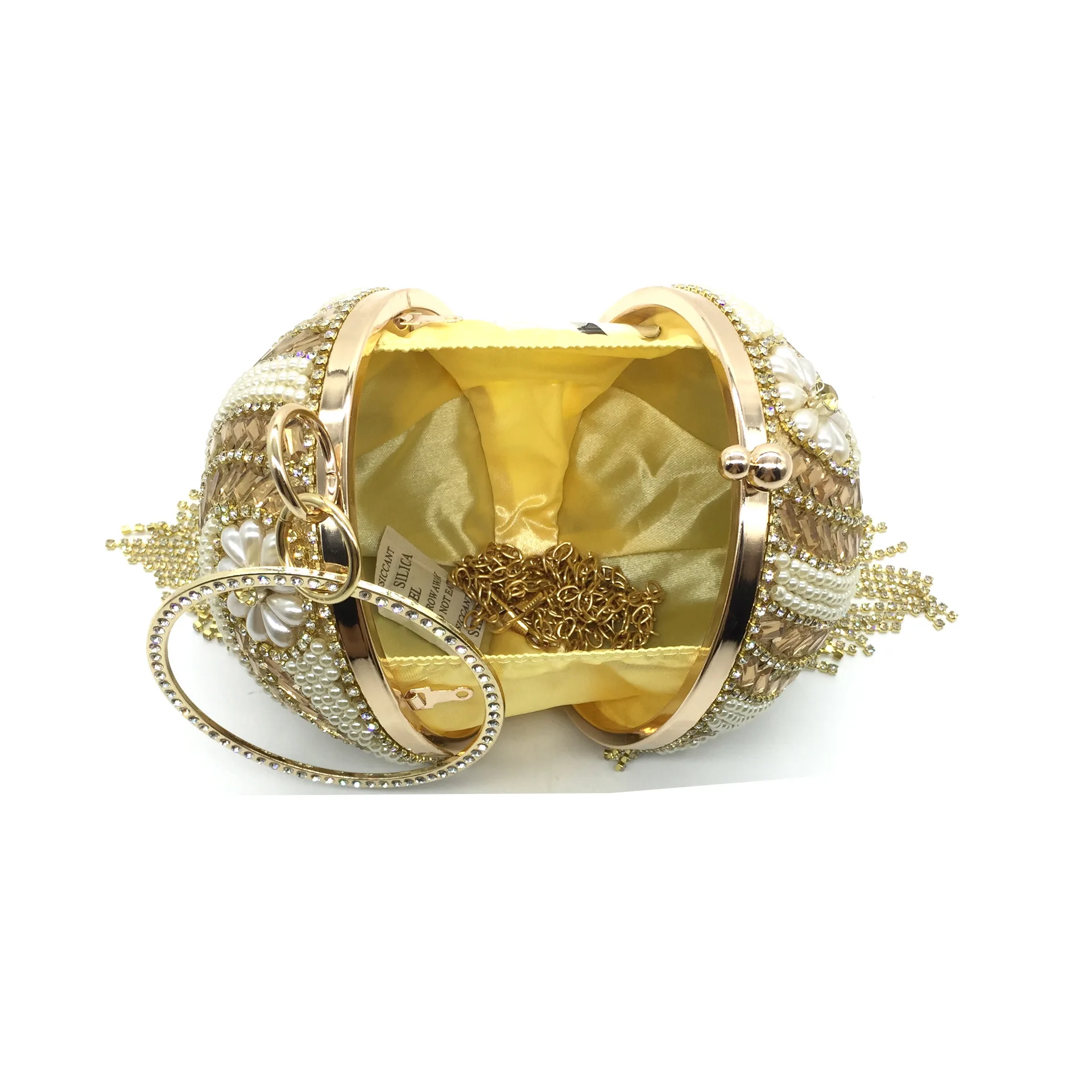 Сумка-клатч женская с кисточками и кристаллами золотого серебряного цвета |