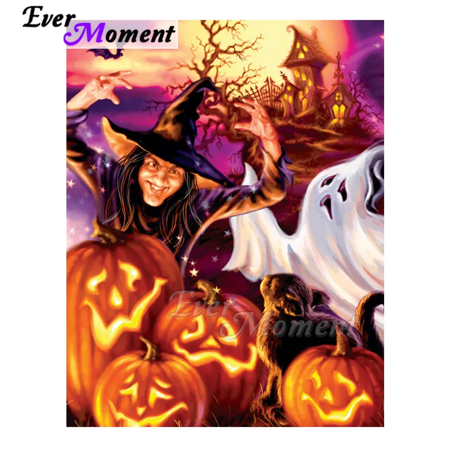 Алмазная живопись с мотивом Хэллоуина картина Тыква из страз привидение ведьмы