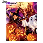 Алмазная живопись Ever Moment, картина Тыква из страз, ведьма, призрак на Хэллоуин, квадратная вышивка, алмазная вышивка ASF2029