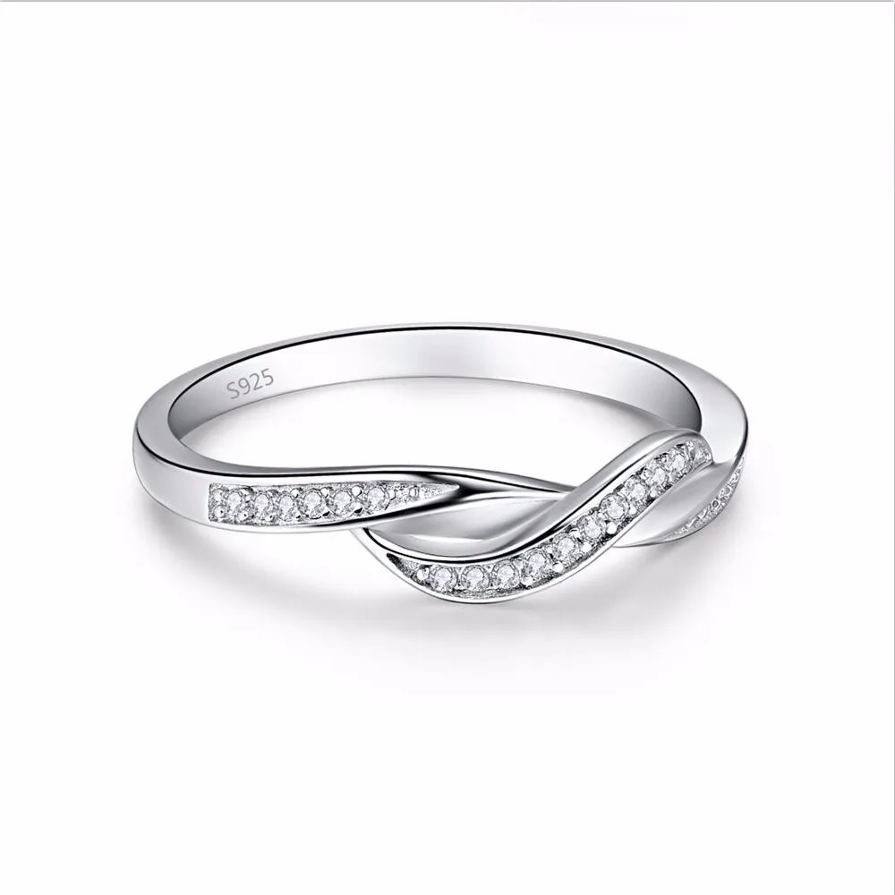 925 Sterling Silver Infinity Ring Eternity Crystal Best Friend Gift Endless Love Symbol Fashion Finger Rings For Women | Украшения и