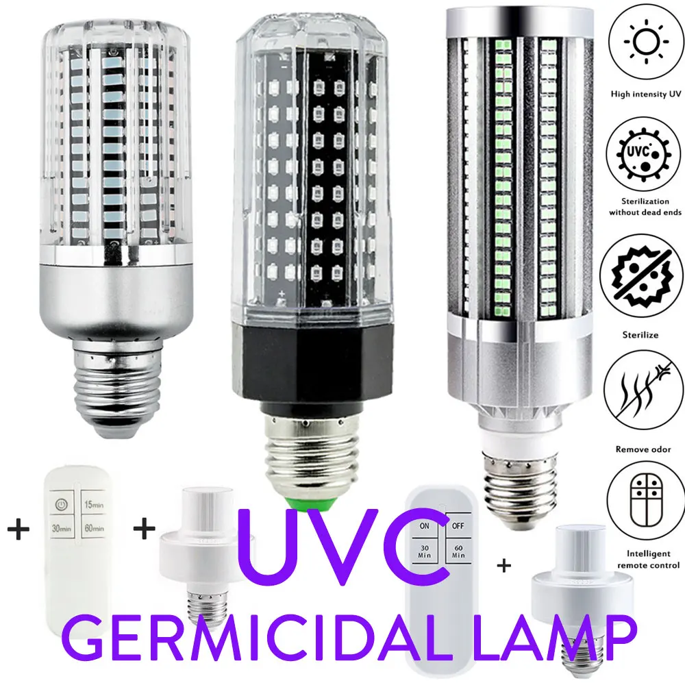 E27 60W 40W UVC светодиодный бактерицидные лампы светильник UV ультрафиолетовый