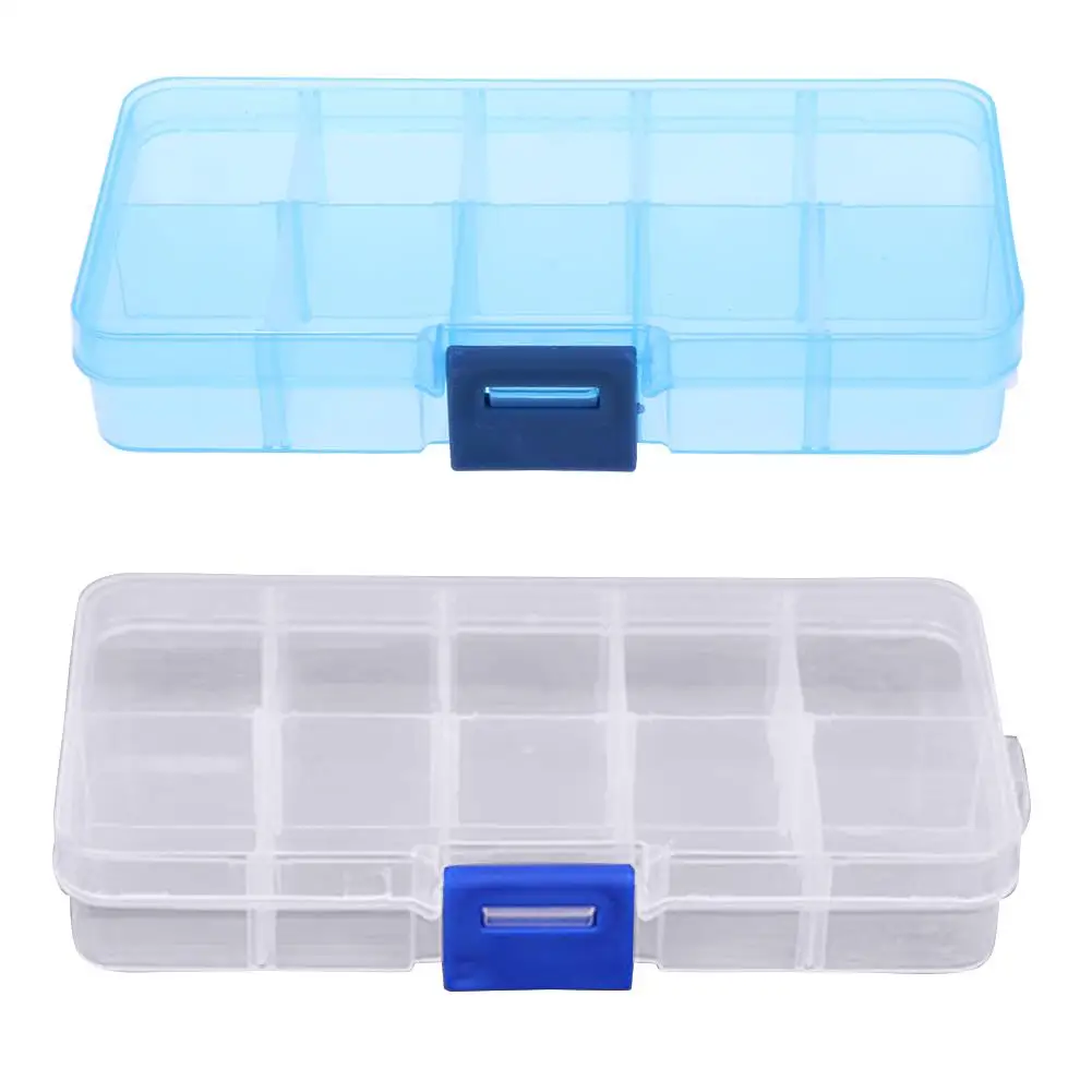 

10 Compartments Transparent Pill Cases Portable Travel Medicine Box Tablet Storage Plastic Jewelry Pills Box Organizer Case