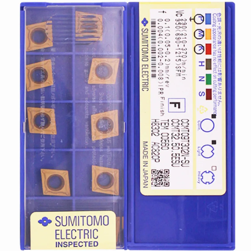 

CCMT09T302N-SU AC820P/CCMT09T304N-SU AC820P/CCMT09T308N-SU AC820P CCMT32.50.5 CCMT32.51 CCMT32.52 CNC carbide inserts 10PCS/BOX