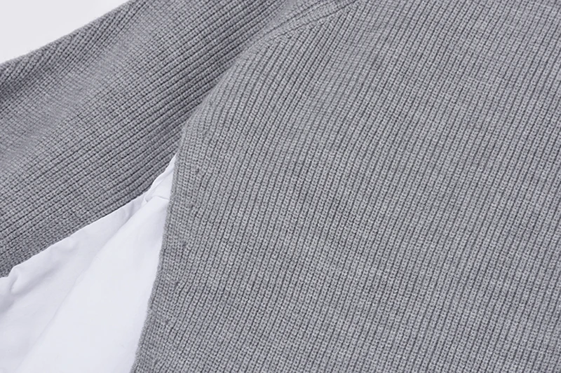 

Sweater Gray Knitting Loose Fit Round Neck Long Lantern Sleeve Women Pullovers New Fashion Tide Autumn Winter 2021 1DD0616