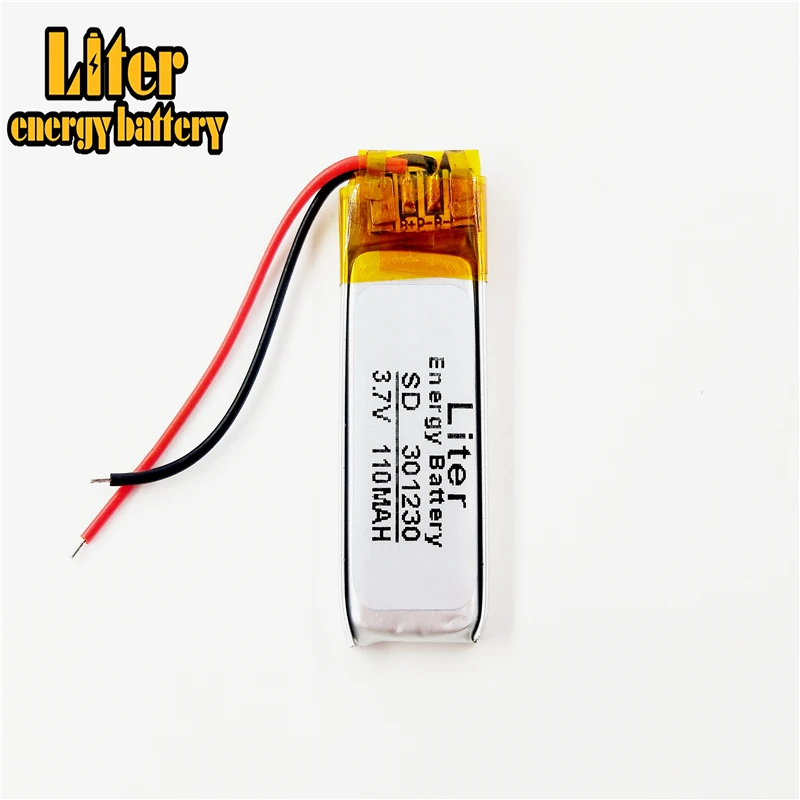 Полимерная литиевая батарея 3 7 V 301230 110mAh может быть настроена оптом CE FCC ROHS MSDS
