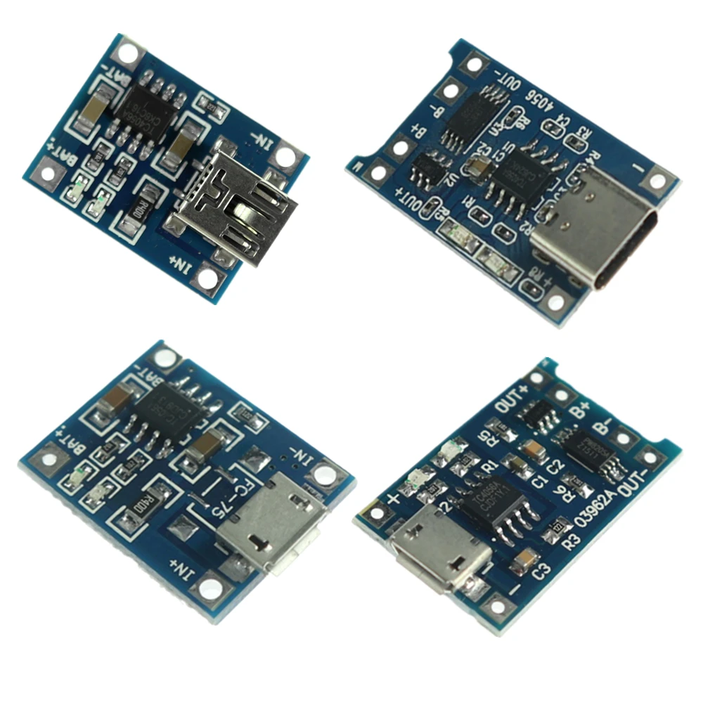 Type c/Micro USB 5V 1A 18650 TP4056 модуль зарядного устройства литиевой батареи зарядная плата