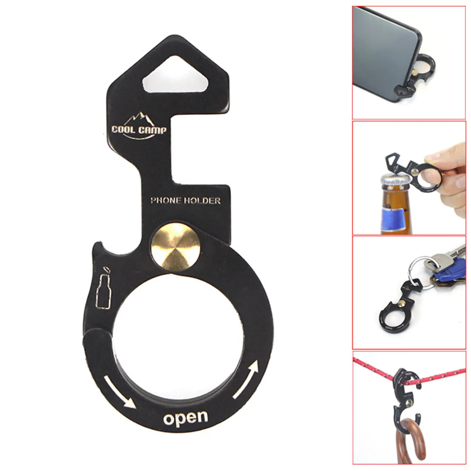 

Carabiner Clip Hanging Hook Buckle Keychain Multifunction Aluminum Alloy Climbing Equipment Non-Locking for Camping Hiking