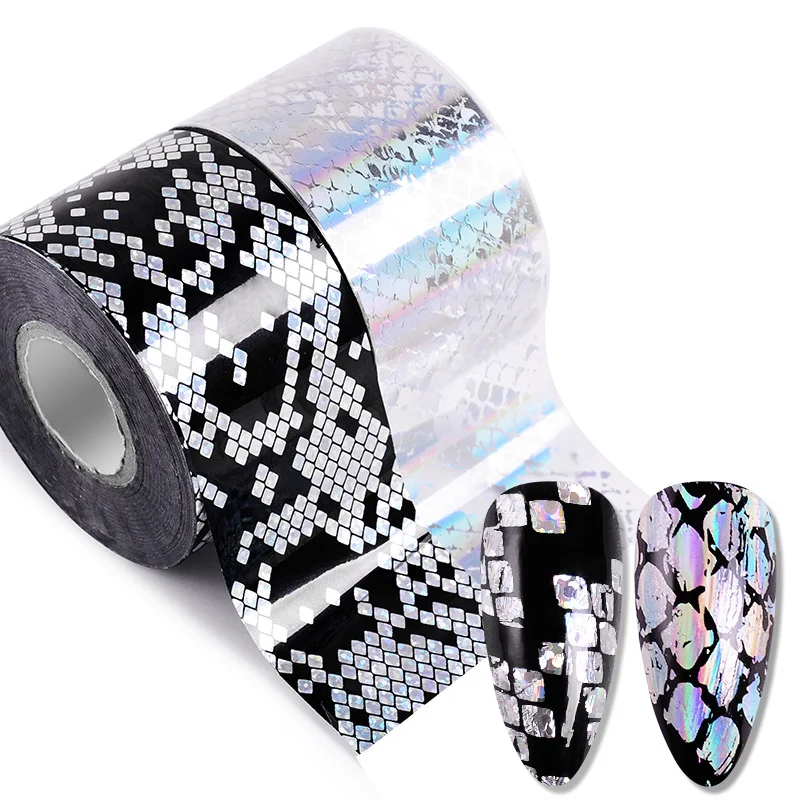 

4 см * 120 м очаровательные фольга змеиной кожи s для ногтей голографическая переводная Фольга Обертывания Наклейки Звездная бумага маникюр декор ногтей