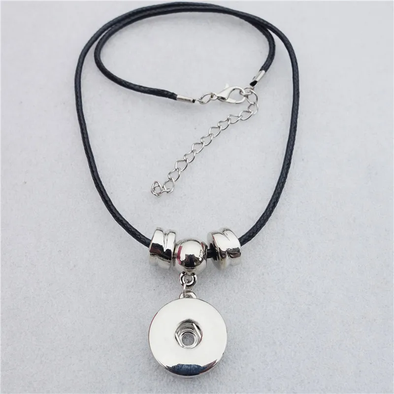 Простая черная веревка металлическая цепочка 18 мм кнопки ювелирные подвески |