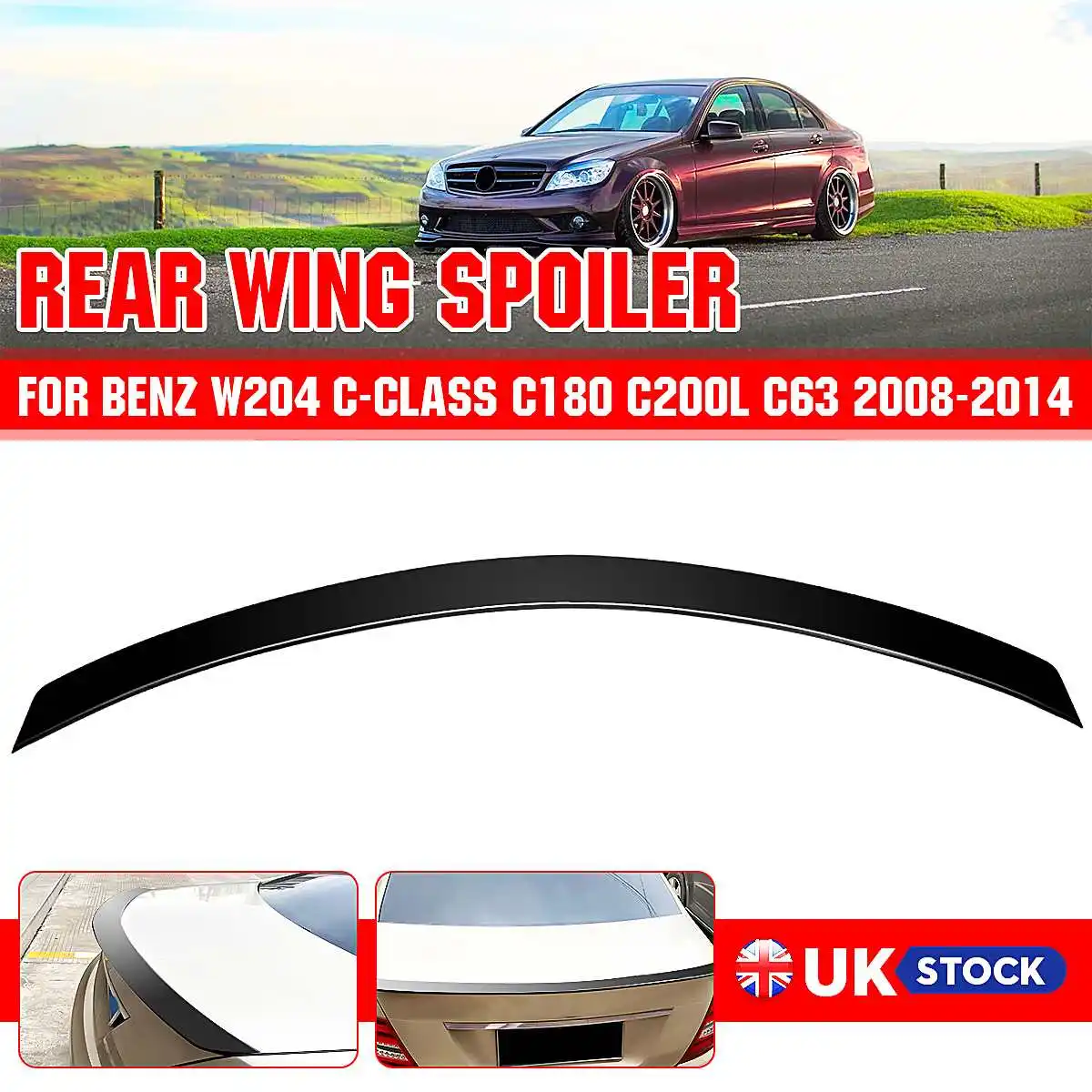 

Rear Spoiler For Mercedes For Benz W204 2008-2014 Car Rear Wing Spoiler C-class C180 C200L C63 Exterior Parts Rear Wing Spoiler