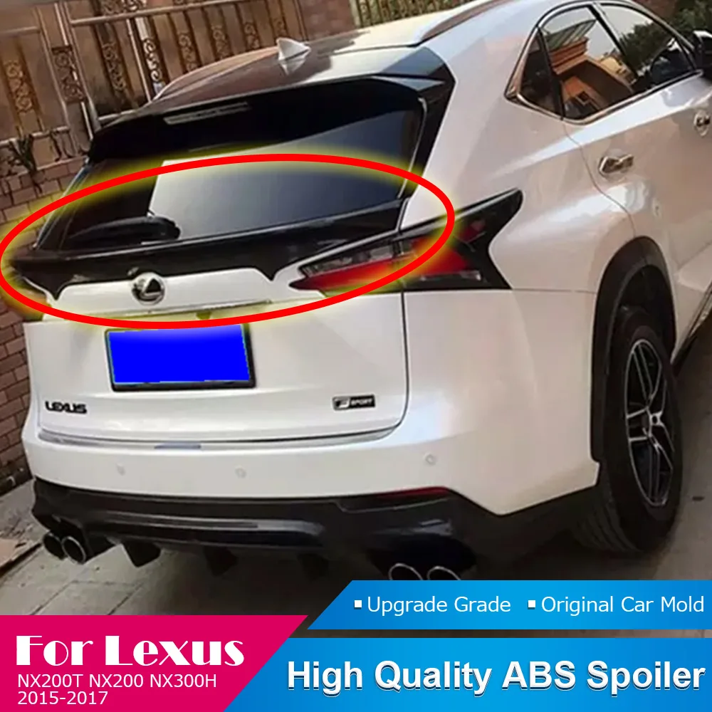 Задний средний спойлер для Lexus NX200T NX200 NX300H 2015 2017 неокрашенный белый из абс