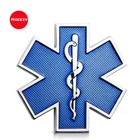 Автомобильный 3D металлический значок-эмблема Noizzy Star of Life, синяя наклейка на крыло багажника, автомобильный декор, модные аксессуары для тюнинга