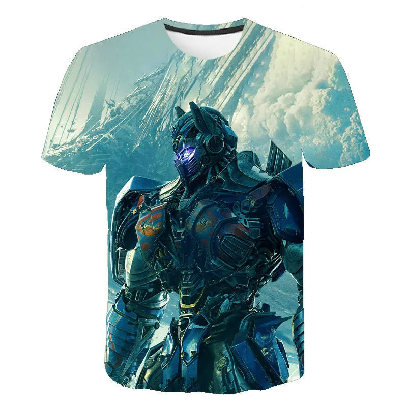

Trendy products for summer 2020! Boy and girl sweatshirt robot 3D printing short sleeve T-shirt, 4T-14