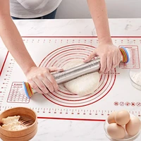 4 adjustable thickness rings pastry mat for baking cookie fondant dough pastry pizza rolling pin baking pastry mat set