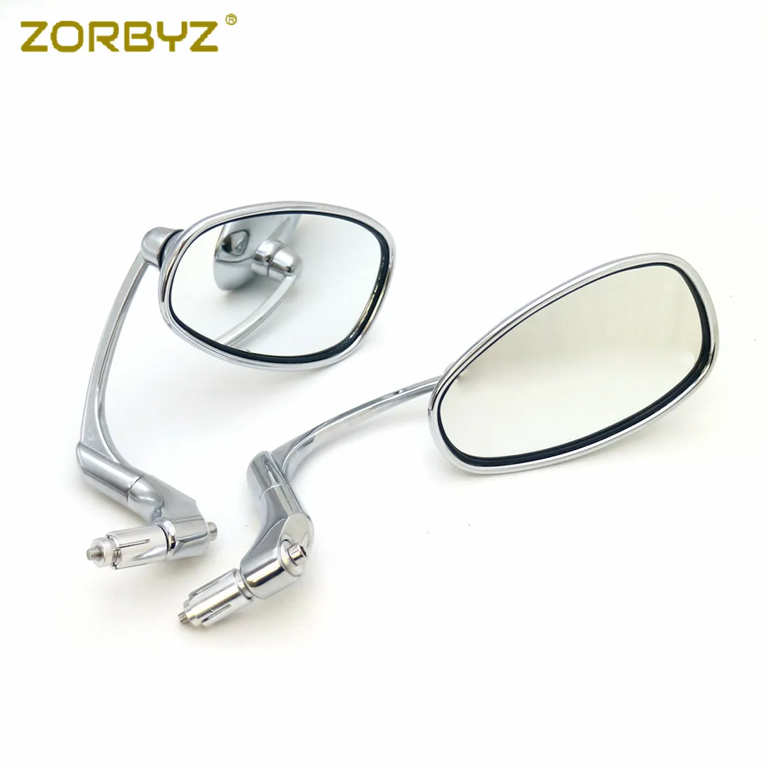 Мотоциклетное зеркало ZORBYZ 22 мм овальное хромированное боковое заднего вида с