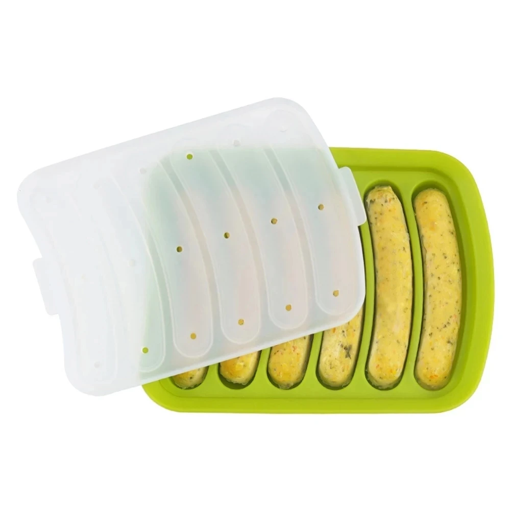 Hamburger Mold Baking Kitchen Gadget Homemade DIY Six-Piece Lid Silicone Sausage Hot Dog Rapid Prototyping | Дом и сад