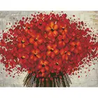 GATYZTORY 5D алмазная живопись, красные цветы квадратныйкруглый бриллиант Вышивка крестом комплект алмазов картина Мозаика DIY украшения дома подарок