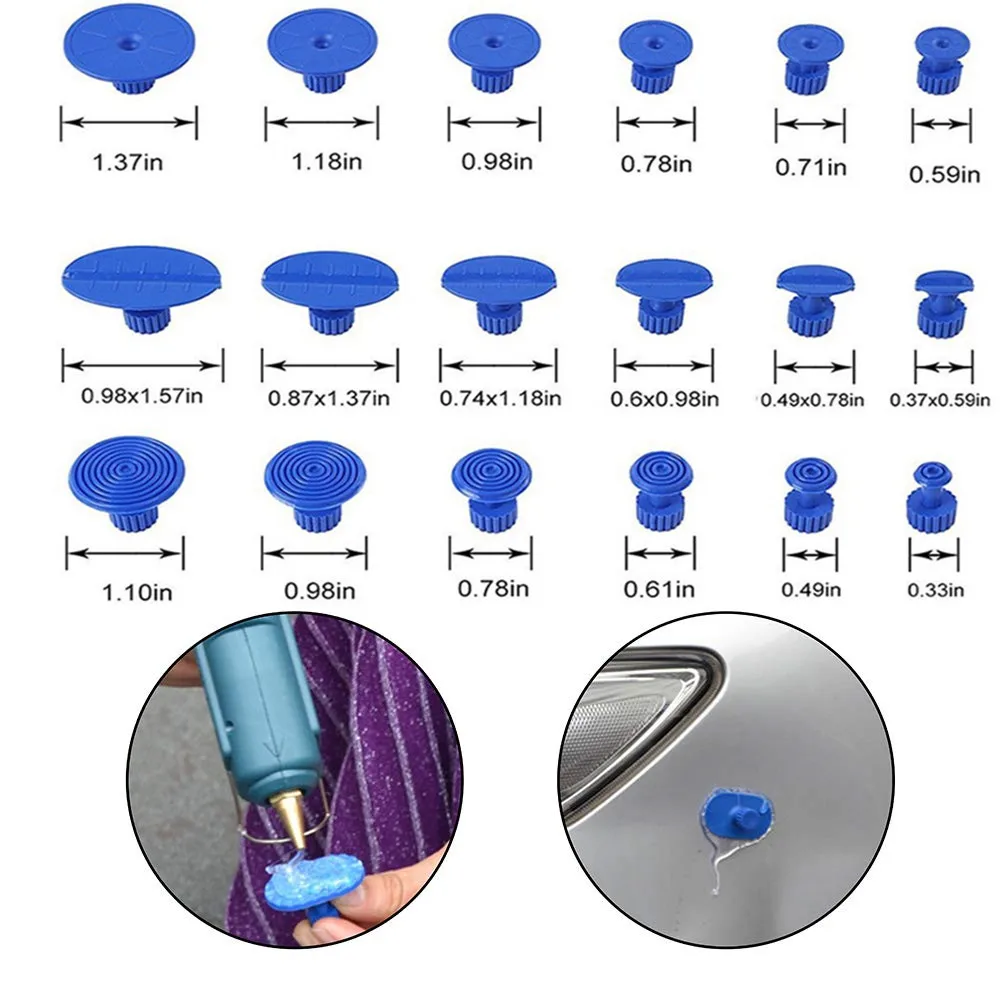 

Paintless Dent Removal Slide Hammer Kits with Hot Melt Glue Gun for Auto Body Car Hail Damage and Door Dings Repair