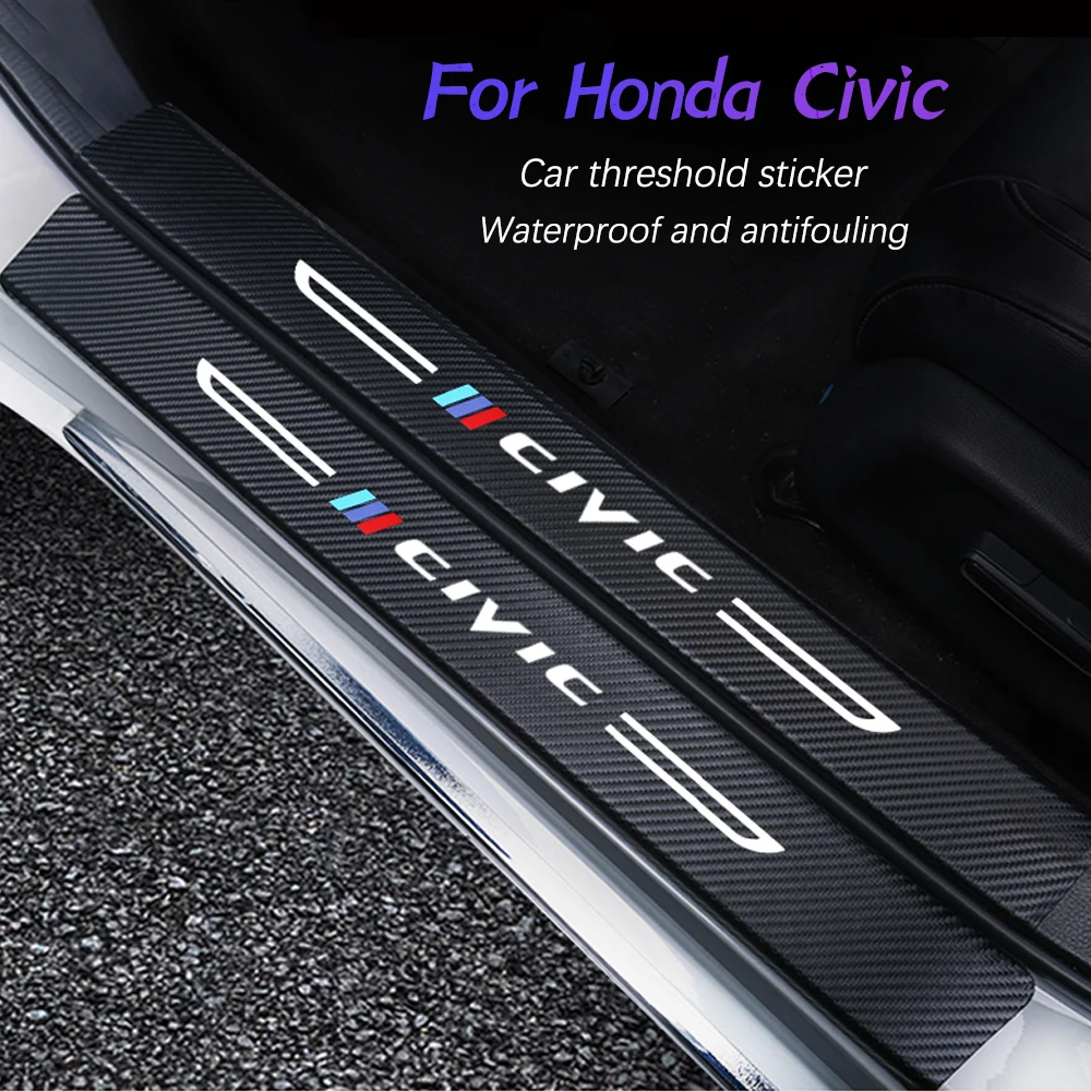 

4 шт., наклейки на пороги автомобиля Honda Civic