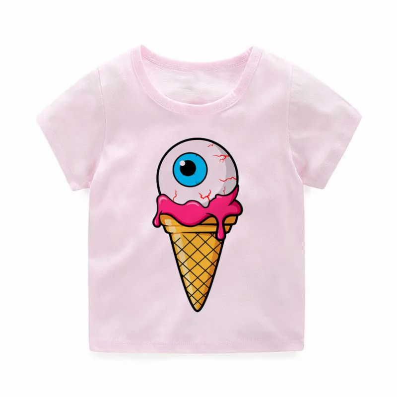 Футболки с мороженым для маленьких мальчиков и девочек детская летняя забавная