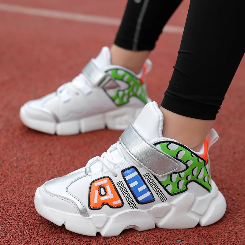 Autumn Winter New Letter Printing Shoes for Boys and Girls Korean Kids Basketball Running Tricolor 28-39 | Спорт и развлечения