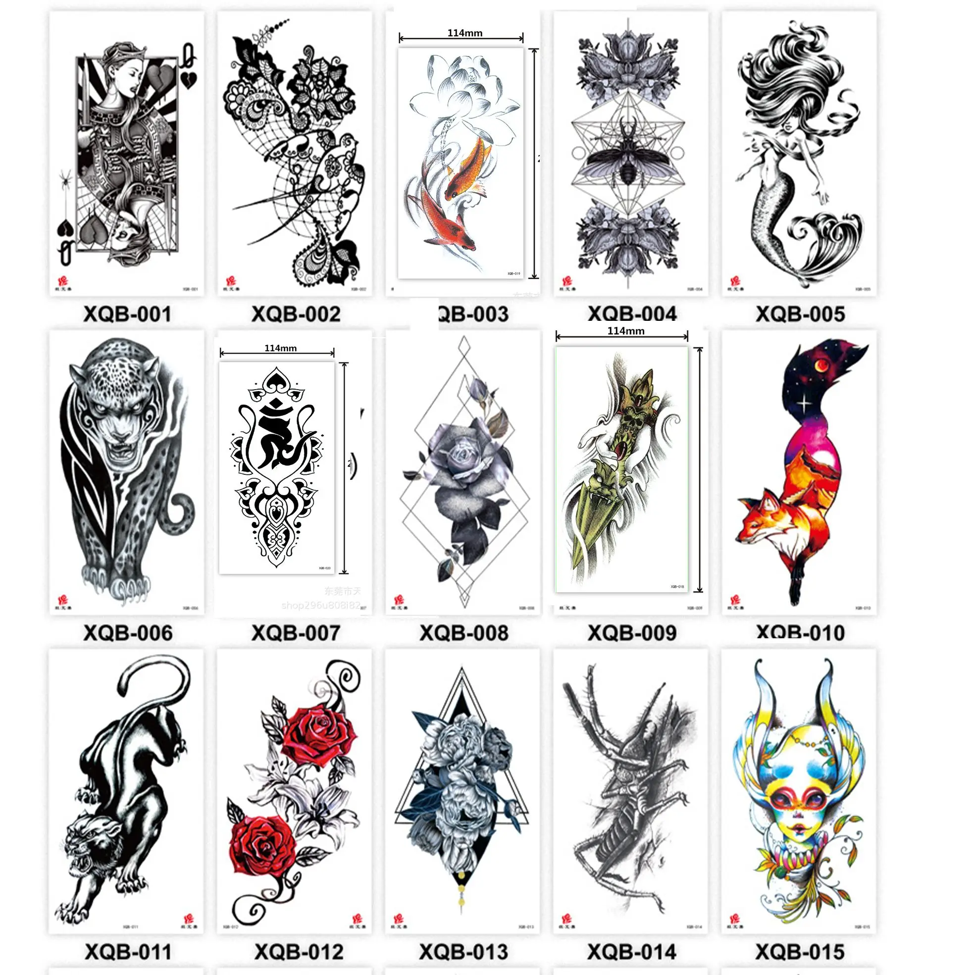 New Leg Body Art Removable Waterproof 3D Tattoo Sticker Temporary Decal Cover Scars Black Rose Butterfly Design | Красота и здоровье