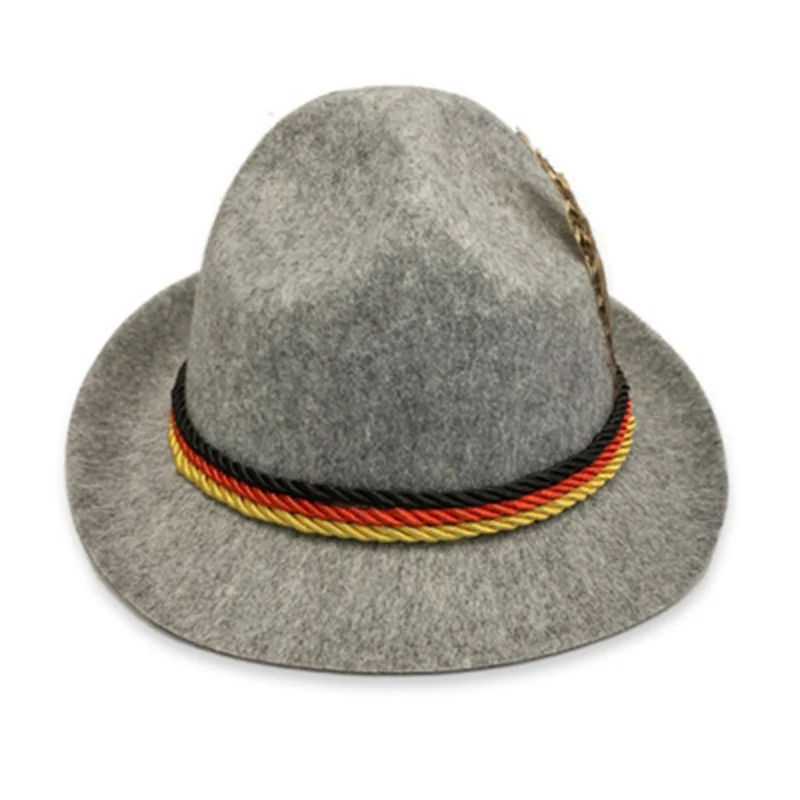 Женские мужские однотонные шляпы Fedoras цветная шляпа с лентой немецкая