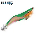 FISH KING 8-19 г крючок для кальмара, светящиеся воблеры, 3D джиг, искусственная кожа, деревянная креветка, жесткая приманка