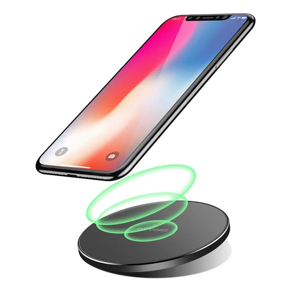 Беспроводное зарядное устройство Qi Metal 10 Вт для iPhone 8 X XR XS Max QC3.0 быстрая