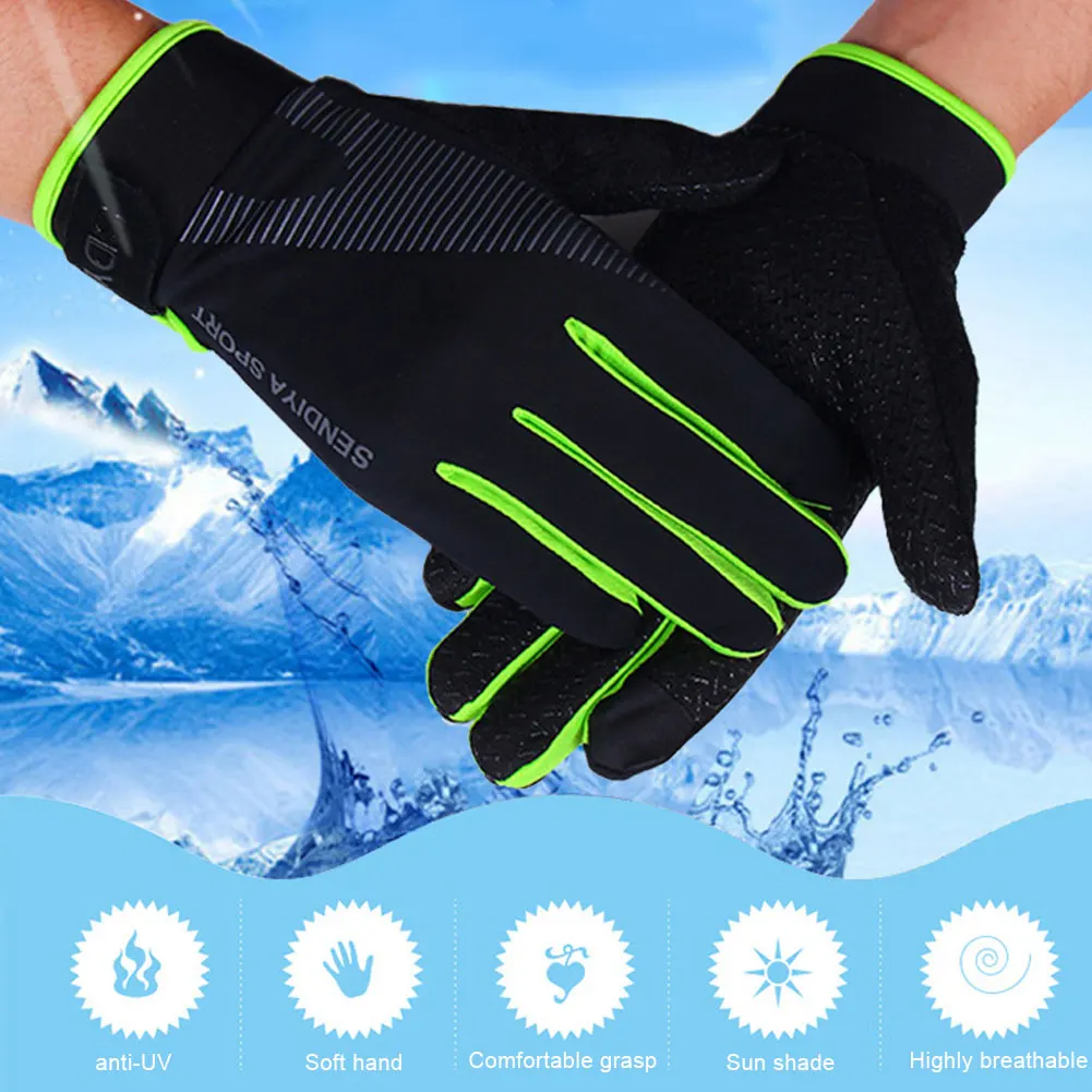 

Ultra-thin Cycling Gloves Anti Slip Touch Screen Full Finger Bicycle Gloves For Running Cycling Driving Ice Silk Breathable